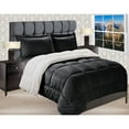 thumbnail image 3 of Elegant Comfort  Reversible Sherpa Micro-Suede 3-Piece Comforter Set Navy King - Cal King 3 Piece, 3 of 5