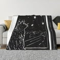 thumbnail image 1 of Balery Star Gazing Cat Illustration Manta de Franela con Dibujo, Lujo Ultra Suave y Cálido, Antipelusa y Resistente a las Arrugas para Cama, Sofá, Camping -40"x30", 1 of 6