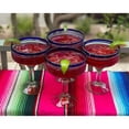 thumbnail image 2 of Hand Blown Margarita Glasses – Set of 4 with Blue Spiral Design 16 oz., 2 of 4