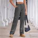 thumbnail image 4 of Pantalones Cargo for mujer, pantalones elásticos de cintura alta, pantalones de viaje de pierna ancha, pantalones casuales holgados, ropa de calle de senderismo con múltiples bolsillos, 4 of 7