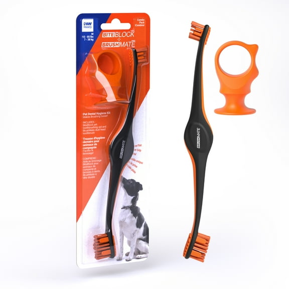 Paw Ready Dental Hygiene Kit Medium Orange for Dogs and Cats