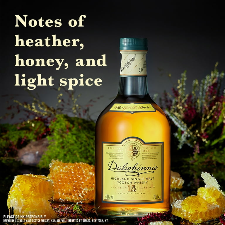 Dalwhinnie 15 Year Old Single Malt Scotch Whisky, 750 mL, 43% ABV