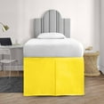 thumbnail image 4 of 50 Inch Drop Twin XL Size Dorm Bed Yellow Solid Bed Skirt Lightweight Pleated Pattern Split Corner Premium Hotal Quality With Flexible Elastic & Fade Resistent, 4 of 6