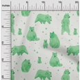 thumbnail image 2 of oneOone Viscose Jersey Green Fabric Bear Craft Projects Decor Fabric Printed By The Yard 60 Inch Wide, 2 of 7