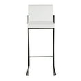thumbnail image 6 of Fuji Contemporary High Back Barstool In Black Steel And White Faux Leather - Set Of 2, 6 of 7