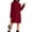 Wine, variant on Women's Sweater Dress Knit Dress High Neck Long Sleeve Ribbed Loose Fit Warm Comfortable Winter Dress for Casual Loungewear,Black,L