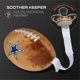 thumbnail image 3 of - Soporte para chupete de fútbol con licencia oficial de la NFL, juguete de felpa suave y soporte para chupete, se adapta a cualquier chupete, accesorio para carriola y cial para recién, 3 of 5