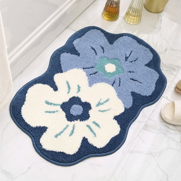 Alfombra antideslizante para baño | Alfombra absorbente de poliéster de 60 x 40 cm | Felpudo lavable de secado rápido | Alfombrilla antideslizante para dormitorio, cocina y pasillo