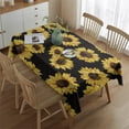 thumbnail image 2 of Rectangle Waterproof Sunflower Tablecloth Reusable Washable Weight Fabric Table Covers for Restaurant,Picnic,Indoor and Outdoor Dining 60 Inch X 84 Inch, 2 of 5