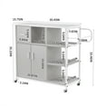 thumbnail image 5 of Pouseayar Kitch Storage Cabinet with Move Roller, Gray, 5 of 8