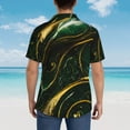 thumbnail image 4 of Logiee Green Marble Print Mens Hawaiian Shirts,Loose-Fit Short Sleeve Button Down Tropical Aloha Beach Shirt,Summer Vacation Wedding Tops,Medium, 4 of 7