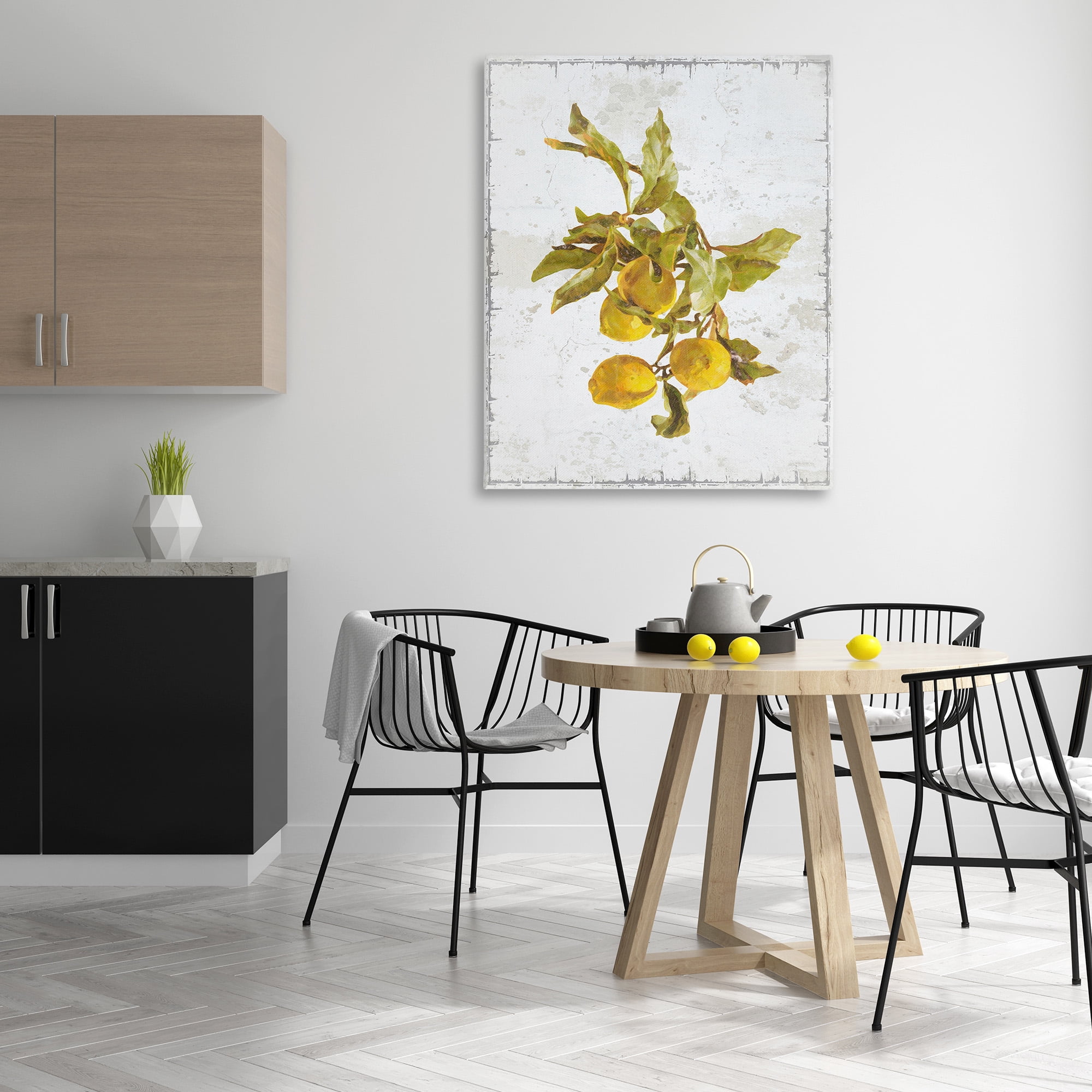 Stupell Industries Natural Lemon Branch Food & Beverage Painting Gallery Wrapped Canvas Art Print Wall Art, 36 x 48