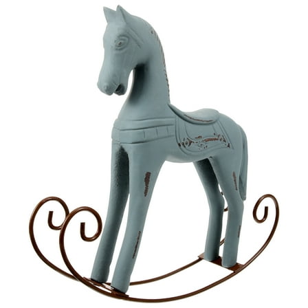 Masteelf Swing Wooden Horse Decor for Home Store and Kid Room Decoration Multi Color 12.5 Inches