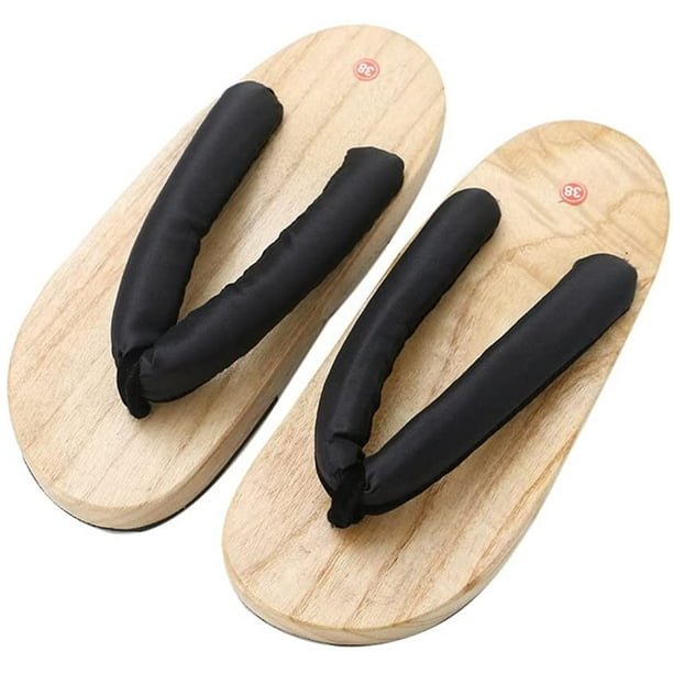 ATTOE Summer Wooden Flip Flops for Women Men Geta Sandals Japanese
