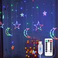 thumbnail image 1 of OUSITAID LED Curtain Light Star Moon Window Lights Waterproof Home Decoration Light String for Bedroom Living Room, 1 of 9
