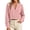 Pink, variant on Edvintorg Cropped Jacket Women Long Sleeve Crew Neck Zip up Casual Coat Women Clothes Brown M