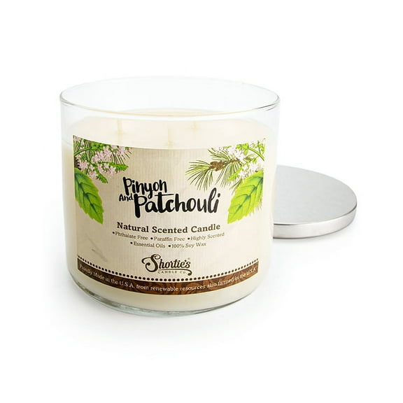 Pinyon & Patchouli Scented 3 Wick Candle - All Natural - Made with 100% Responsibly Sourced Soy and Essential Fragrance Oils - Phthalate & Paraffin Free, Vegan, Non-Toxic