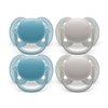 Philips Avent Ultra Soft Pacifier - 4 X Soft and Flexible Baby Pacifiers For Babies Aged 6-18 Months, Bpa Free with Sterilizer Carry Case (Model SCF091/27)