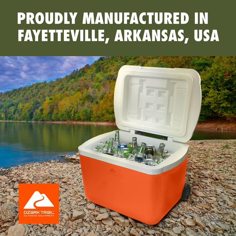ozcogwheel① Ozark Trail 30 Quart Capacity Hard Side Wheeled Cooler, 42-Can