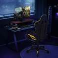 thumbnail image 4 of MoNiBloom Swivel PC Gaming Chair, Ergonomic Faux Leather Recliner Seat with Footrest and Lumbar Support for Bedroom, Yellow, 4 of 13
