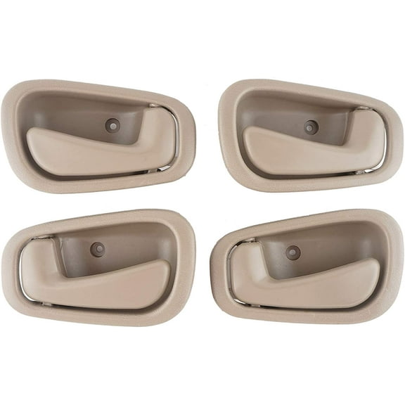 Interior Front Rear Door Handles Driver Passenger Side Pair Replacement for 1998 1999 2000 2001 2002 Toyota Corolla Chevy Prizm Manual Lock Beige/Tan