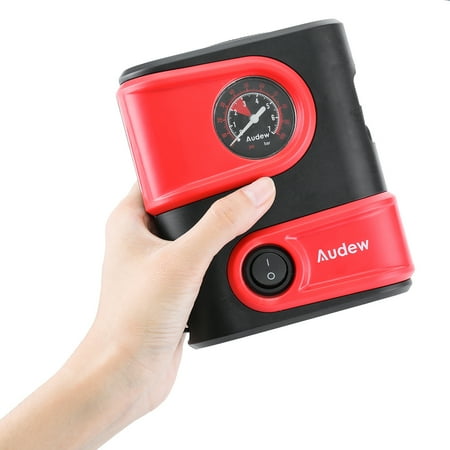 Auto Tire Air Pump Car Tire Inflator, Portable Mini Air Compressor Pump with Gauge, 12V DC Auto Tire Pump for Car, Bicycle, Motorcycle, SUV,Basketball and Other Inflatables ()