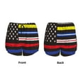 thumbnail image 3 of Balery First Responder American Flag Pattern Women's Running Shorts with Liner 2 Pockets Elastic Workout Athletic Gym Yoga Shorts-Small, 3 of 7