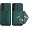 thumbnail image 5 of Allytech Galaxy S21 FE Wallet Case with Hand Wrist, Back Cover with Cards Slots Holder Luxury PU Leather Shockproof Anti-Scratch Bumper Phone Case for Samsung Galaxy S21 FE, Green, 5 of 8