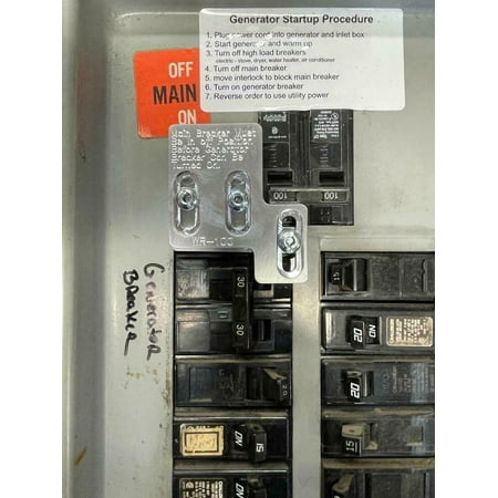 WR-100 Murray 100 amp panel Generator Interlock