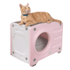 thumbnail image 1 of Casa para Gato con Rascador MASCOAMIGO Interior / Exterior Térmica, Lavable Fácil de Armar Color Rosa, 1 of 8
