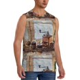 thumbnail image 2 of Yiaed Oil Lamp Coffee Beans Print Men's Singlet Vests Summer Running Muscle Tank Tops Gym Undershirt Round Neck Sleeveless for man, 2 of 5