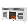 thumbnail image 4 of Farmhouse Glass Door Fireplace TV Stand for TVs up to 65" in Brushed White, 4 of 10