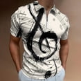 thumbnail image 2 of Musical Notes Men Zipper T-shirt Summer Casual Short Sleeve T-shirt Top, 2 of 7