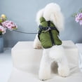 thumbnail image 5 of Small Dog Jacket, Dog Coat Harness Winter Warm Vest Jacket Waterproof Cotton Costume for Puppy Small Medium Dogs (L, Green), 5 of 7