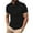 Black, variant on Afdoent Men's Polo Shirts Solid Color Versatile Male Leisure Loose Collar Button Open Collar Ribbed Sports Short Sleeve Shirt Casual Bussiness