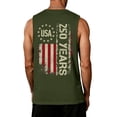 thumbnail image 4 of American Flag Shirt for Men 4th of July 250th Anniversary Patriotic Tank Mens USA Independence Day Sleeveless Tops Army Green 5XL, 4 of 4