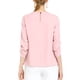 thumbnail image 3 of CURVOSPORT Camisa Elegante para Mujeres, Top de Oficina con Abertura en el Cuello, Frontal Plisado, Manga 3/4, Blusa de Chifón 2XL Rosa, 3 of 7