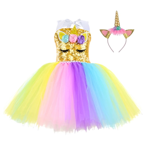 Kogui Girls Royal Dress Girl Embroidery Strapless Shoulder Lace Princess Pageant Dress Prom Ball Gown Size 6-8 (Gold,6-8 Years)