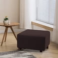 thumbnail image 4 of Flamingo P Stretch Ottoman Slipcover Folding Storage Stool Furniture Protector Soft Rectangle Slipcover with Elastic Bottom Removable Washable (Large, Chocolate Brown), 4 of 4
