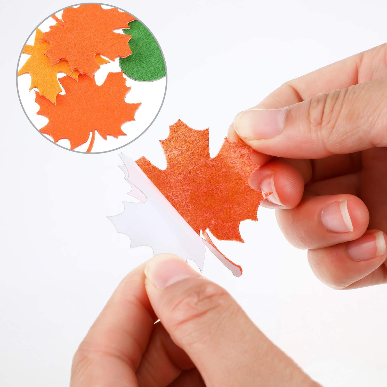 528 Pieces Leaf Stickers Felt Leaf Fall Stickers Maple Leaf Decals Assorted Autumn Leaf Decorations for Thanksgiving Party Craft Ornaments