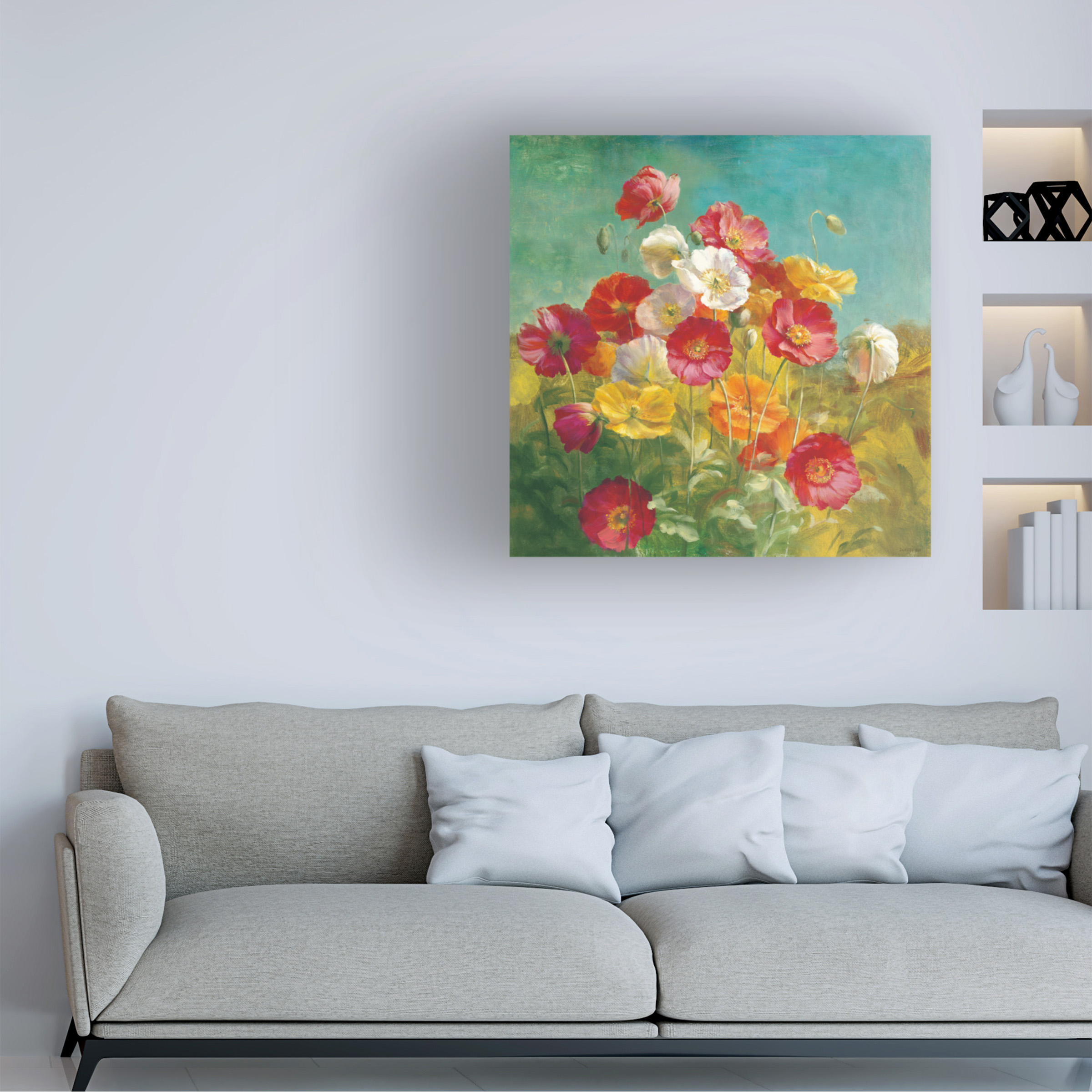 Trademark Fine Art 'Poppies in the Field' Canvas Art by Danhui Nai