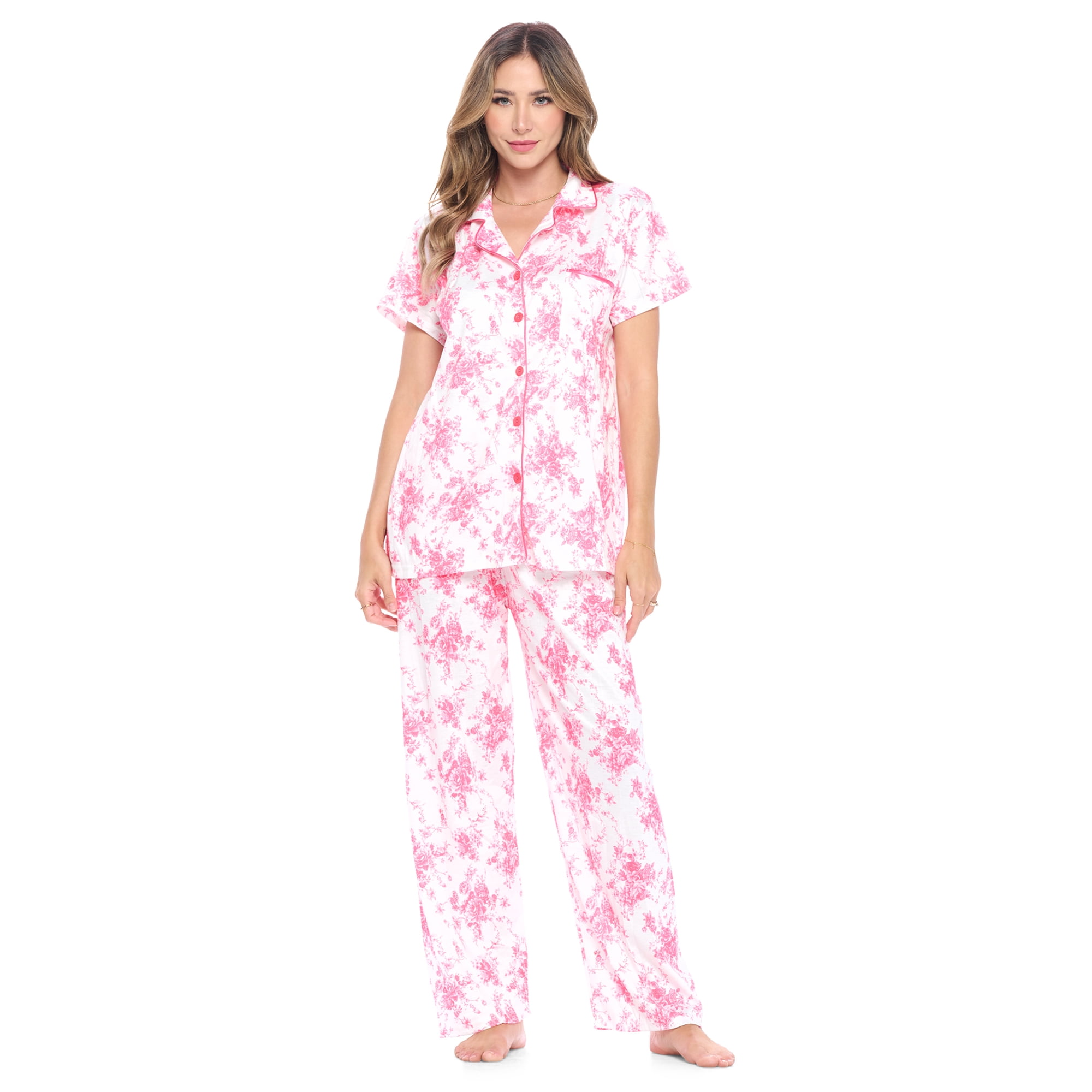 Casual Nights Women's Short Sleeve Floral Pajama Set