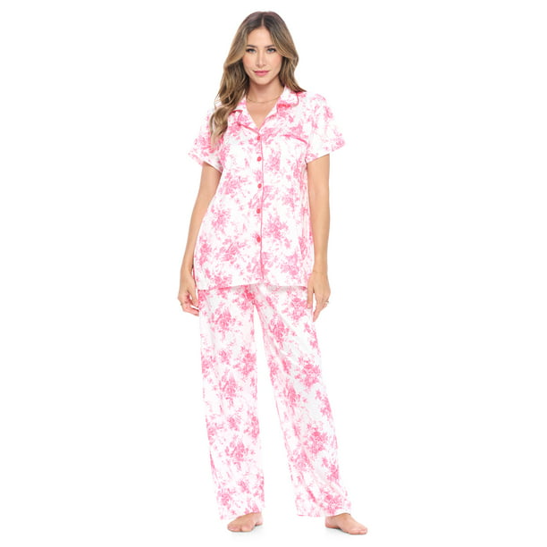 Casual Nights Women's Short Sleeve Floral Pajama Set - Walmart.com