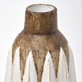 thumbnail image 4 of HomeRoots 397516 14 in. Rustic 3D Oval Points Brown & White Ceramic Vase, 4 of 5