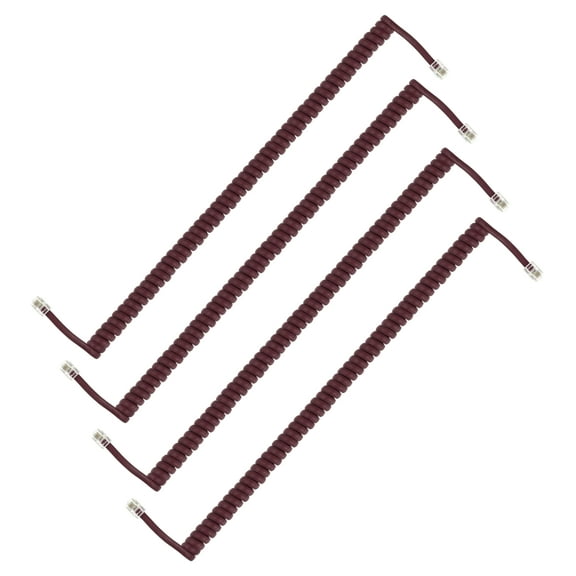 Uxcell 4 Pack Phone Cord for Landline, 6.6 Feet(Coiled 1.3 Feet) RJ9/RJ10 4P4C Landline Handset Cord Universal Telephone Phone Cable for Telephone Handset Accessory, Maroon