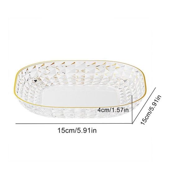 Rkxzt Plastic Small Plate 1PC Plastic Serving Tray with Base for Party Dinner Plates Dishwasher Safe Reusable Plate for Kitchen or Camping 5.71x5.71x0.78in