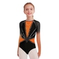 thumbnail image 4 of Hansber Teen Girls Figure Skating Jumpsuit One Piece Dance Leotard Rhythmic Dancing Outfit Gymnastics Unitard Orange 6, 4 of 6