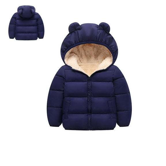 Toddler Winter Coats for Boys Kids Puffer Jacket Zip up Long Sleeve Windproof Jacket Outwear Bear Hooded Down Jacket 2-3 Years Girl Clothes Fall
