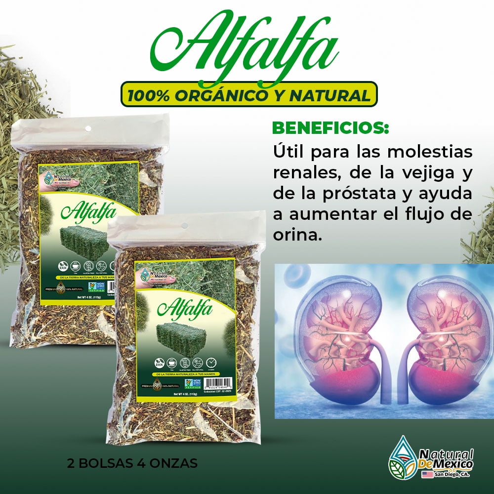 Organic Alfalfa Leaf/Tea 8 oz.(2 de 4oz)227g. Alfalfa Herbal/Tea Young Harvest, Hand harvested