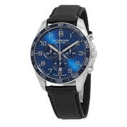 Victorinox Swiss Army Fieldforce Chronograph Leather Strap Blue Dial Quartz 241929 100M Men's Watch